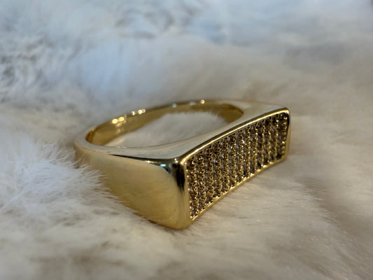 Anillo Grueso con Microcircones 24k