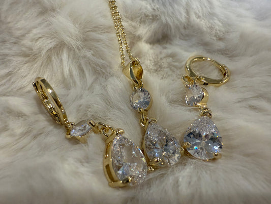 Conjunto de Gota Circón 24 K