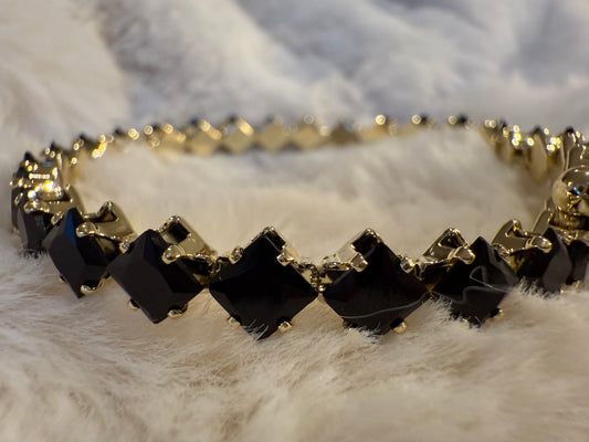 Pulseras Circones Negros 24K