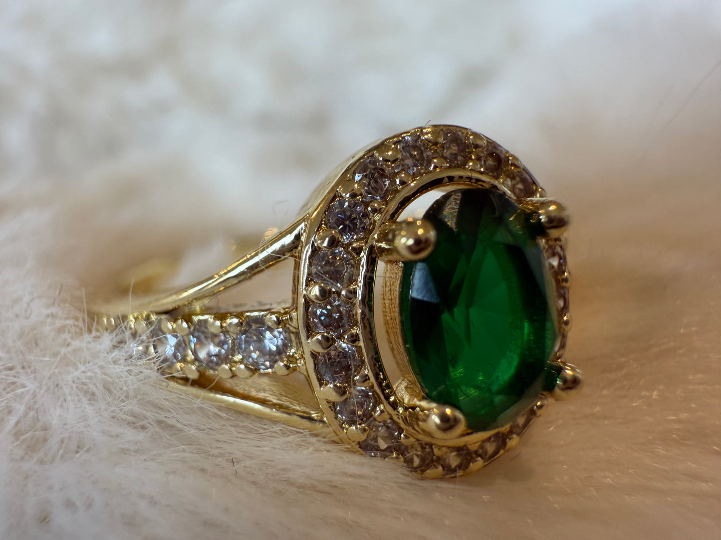 Anillo Piedra Circon Esmeralda